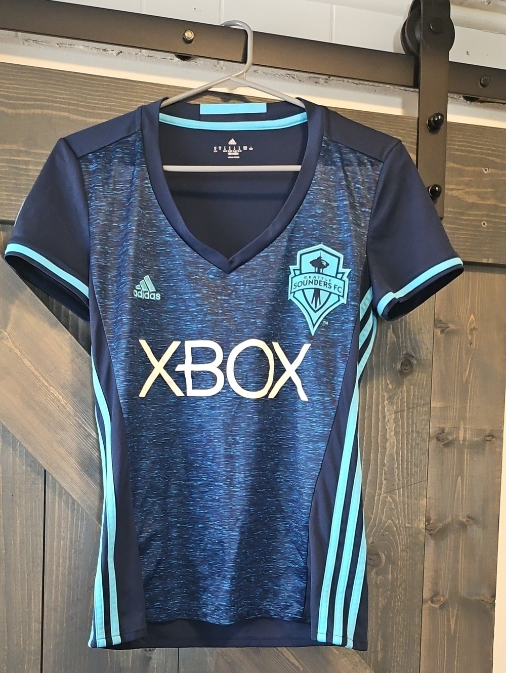 adidas Womans Navy & Teal Seattle Sounders FC Replica Jersey
